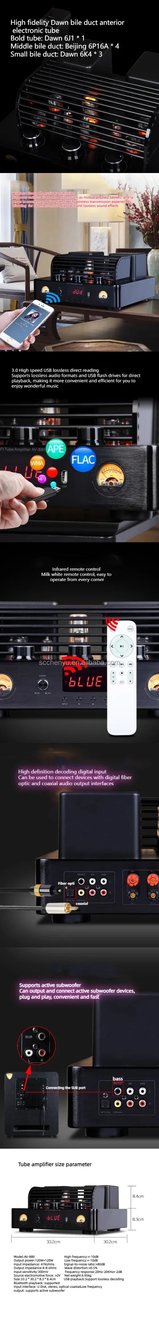 SoundHigh Quality Tube Amplifier 2.0 HIFI Passive Speakers Sound System Home Theater Bookshelf Speakers