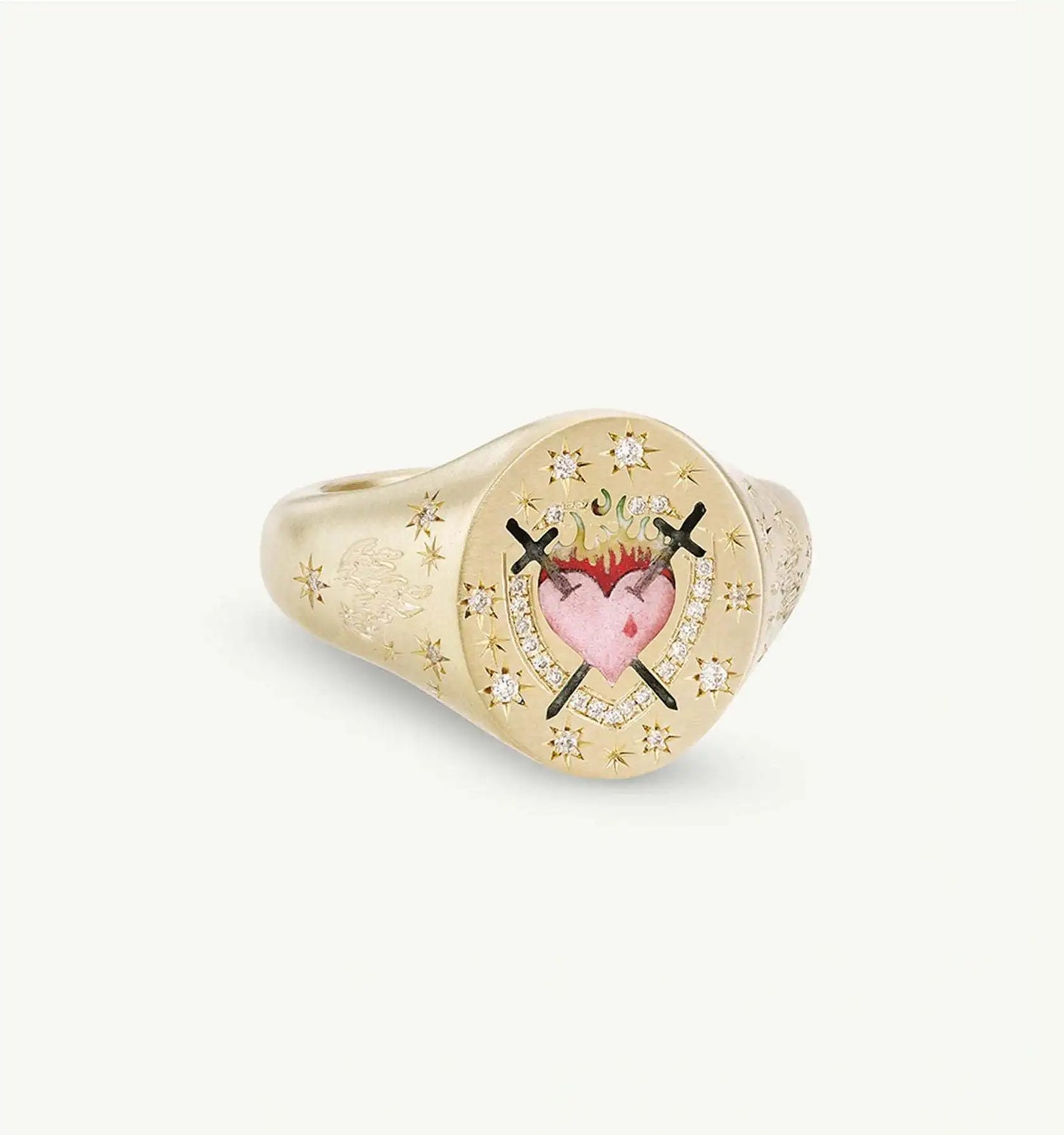 Fashionable and popular stainless steel painted ring, for Valentine's Day, Lion, Mermaid, Love, gold plated, women's jewelry, тильц®