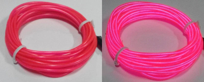 Câble lumineux EL Wire 1m/3m/5m, lumières d'ambiance intérieure de voiture, fête de danse, maison, néon, bricolage, Costumes, décoration, bande LED, lumière ambiante
