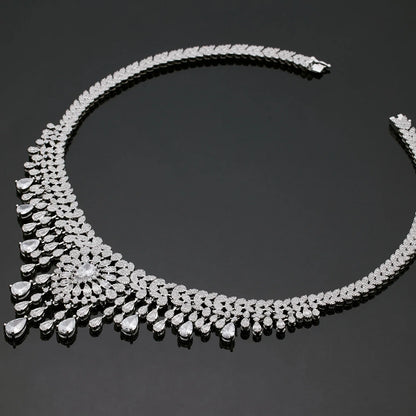 2023 New 4-Piece Set Women's Necklace Set Jewelry Türkiye Jewelry Set Women's Bride Necklace and Earring Set Bracelet