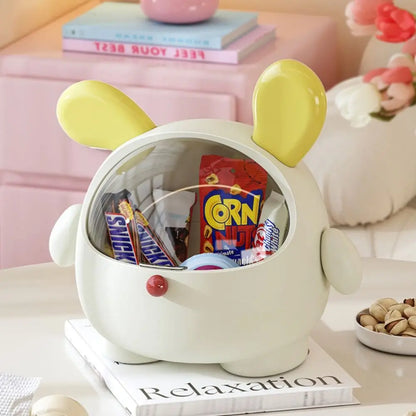 Labubu  New Multifunctional Desktop Storage Box Rabbit with Lid Stationary Storage Dustproof High-capacity Hair Accessories