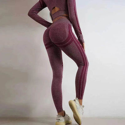 Seamless Yoga Pants Sports Gym Fitness Leggings Or Long Sleeve Tops Outfit