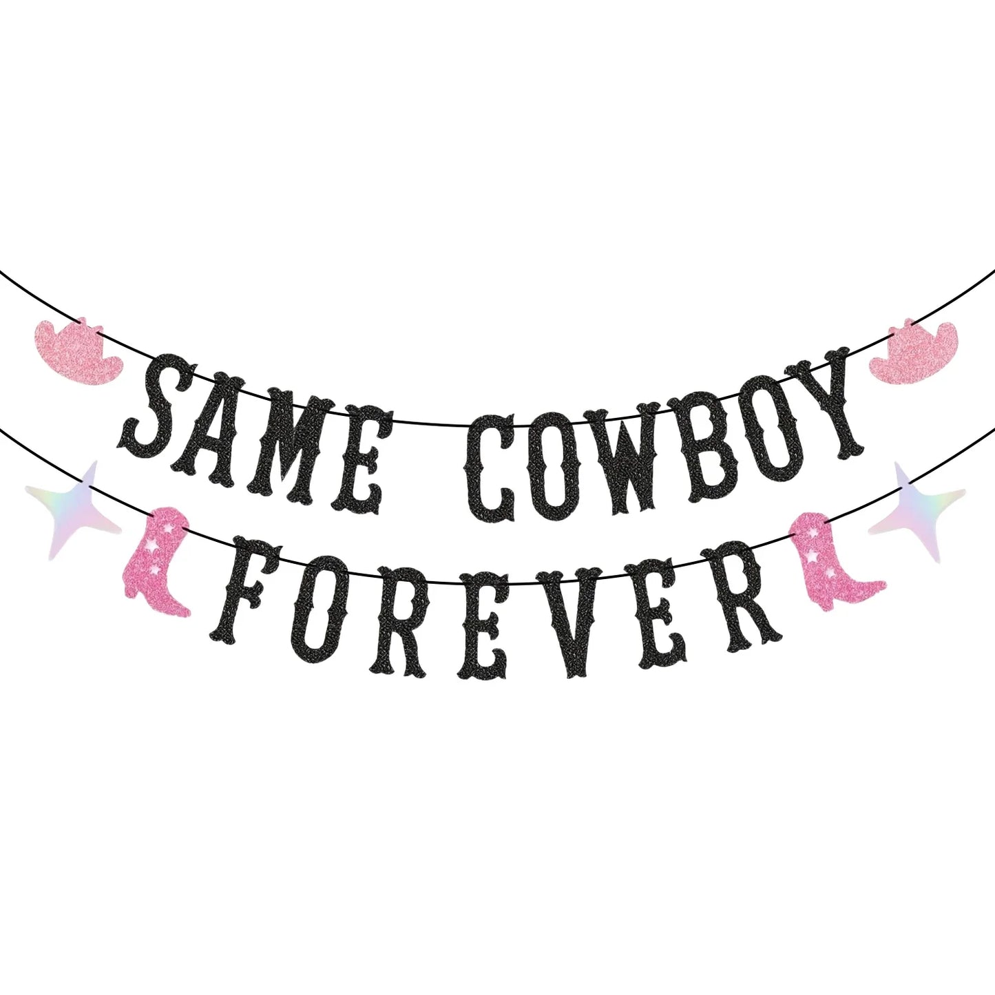 Bannière «mêmes Cowboy Forever» de Cowgirl occidentale pour les dernières décorations de fête d'enterrement de vie de jeune fille Rodeo Hoedown Nash Bash Nashville