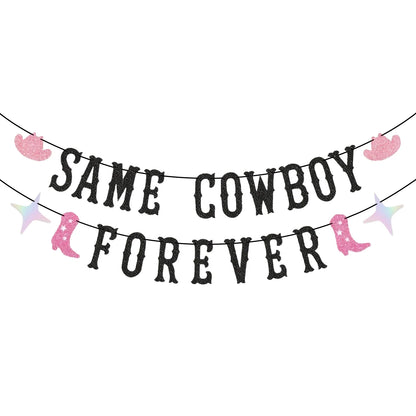 Bannière «mêmes Cowboy Forever» de Cowgirl occidentale pour les dernières décorations de fête d'enterrement de vie de jeune fille Rodeo Hoedown Nash Bash Nashville