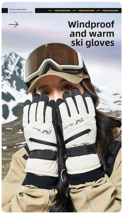 Gants de cyclisme d'hiver, antidérapants, au toucher, pour Ski, accessoires de Snowboard, poche étanche, chauds pour hommes et femmes