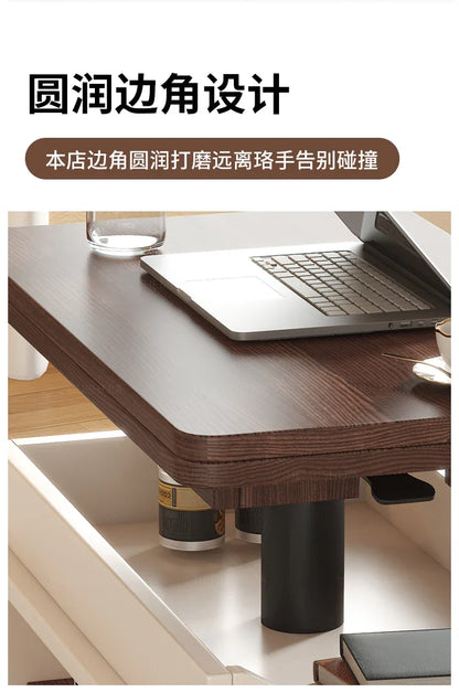 Tables basses relevables de luxe, Design à roulettes, Tables basses rotatives multifonctions, Table esthétique française, meubles de Salon Basse