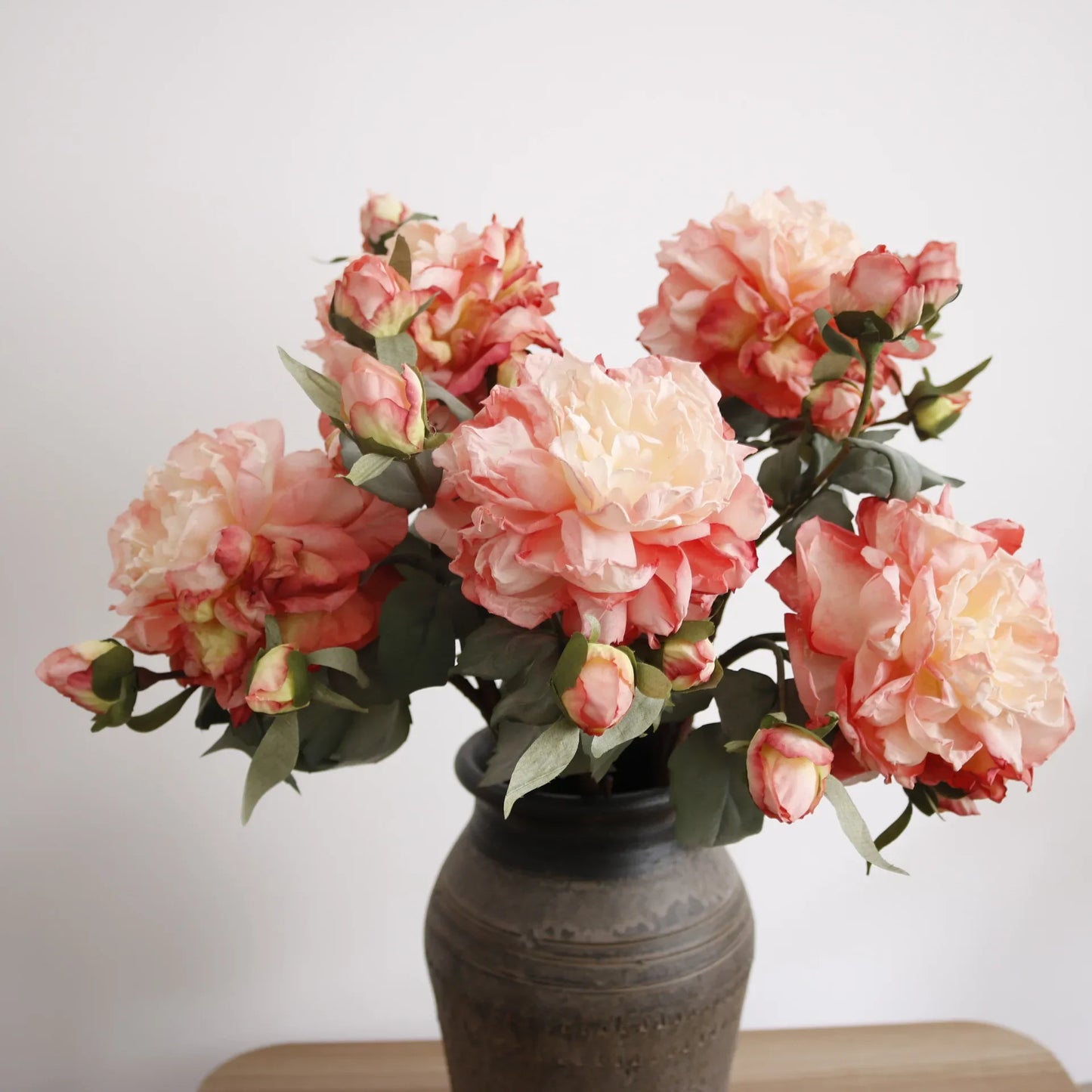 Grand Bouquet de pivoines blanches haut de gamme, fleurs artificielles pour décoration de mariage, de maison, fausses fleurs pour le nouvel an, décorations d'automne
