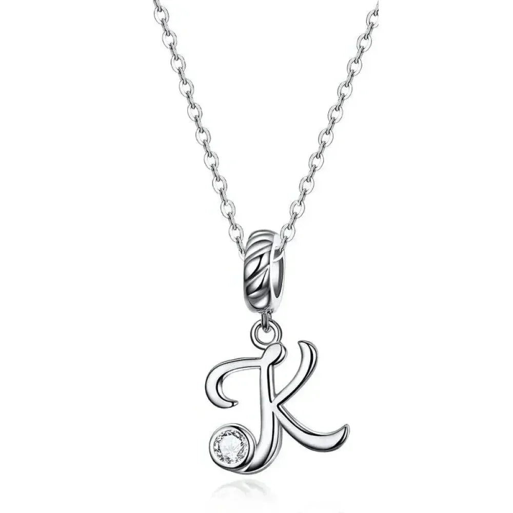 Collier classique avec initiale en argent sterling 925