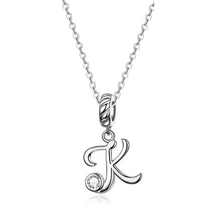Collier classique avec initiale en argent sterling 925