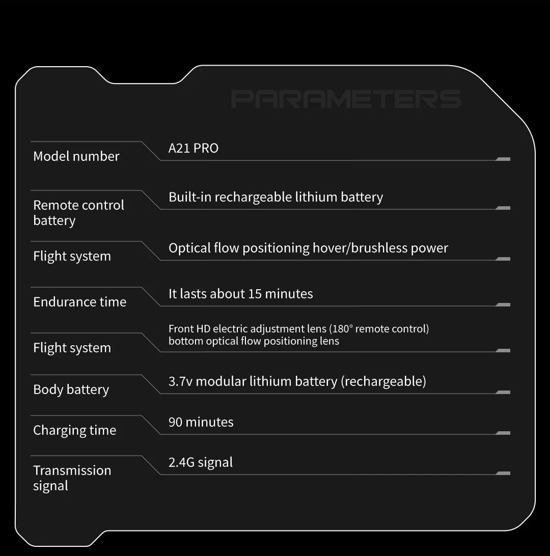 A21 Pro Drone professionnel FPV 4K HD double caméra WiFi moteur sans brosse flux optique vol stationnaire réglage électrique quadrirotor Drone à