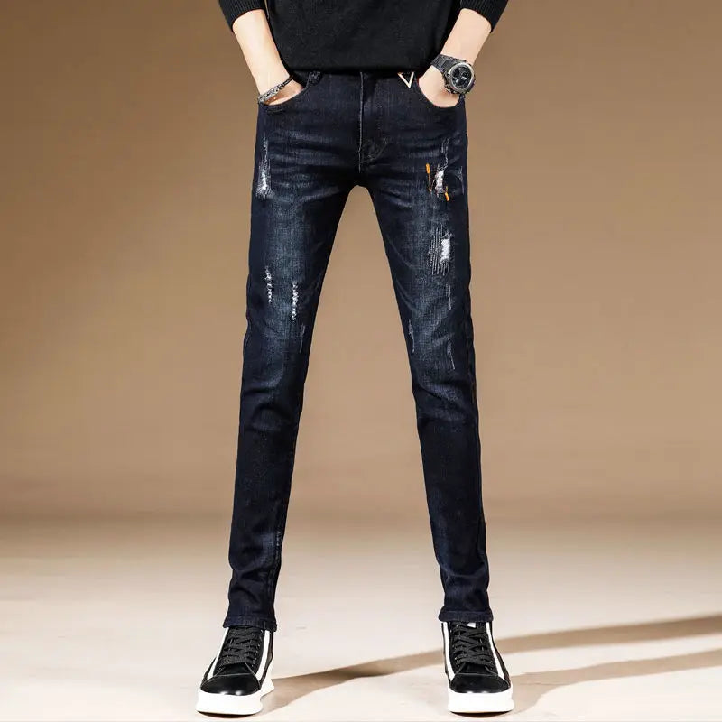 New Arrival 2024 Spring and Autumn Harajuku Italian Jeans Luxury Korean Brand Clothing Men Designer Slim Casual Jeans for Men