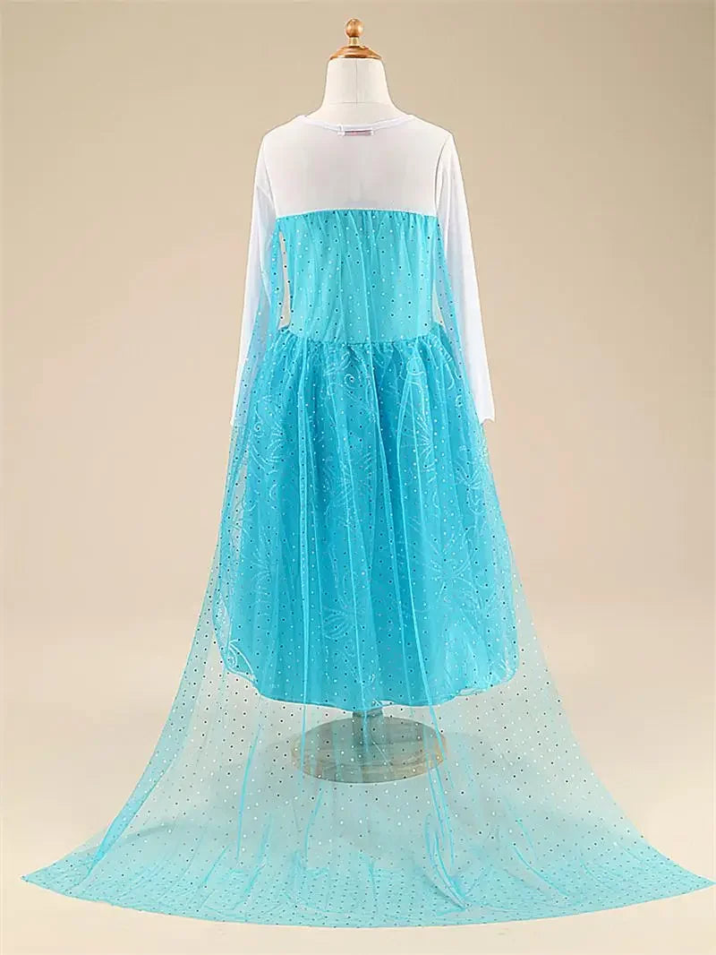 Elsa Princess Dress for Girls Cosplay Elsa Costume Children Halloween Carnival Birthday Clothing Kids Cosplay Snow Queen Costume