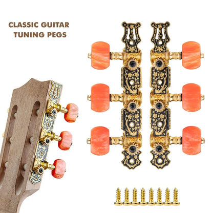Alice AO-020HV2P accordeurs de guitare classique têtes de Machine 3L + 3R ensemble touches de réglage chevilles de Machine rapport de vitesse 1:14