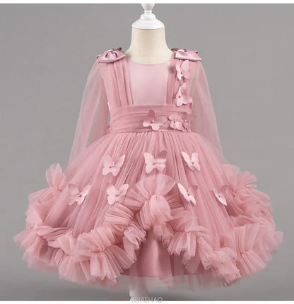 Robe de soirée 2025, robe de princesse pour filles, tenue de concours de fleurs, piano, Recital, anniversaire, mariage, jupe de ballerine, occasion formelle
