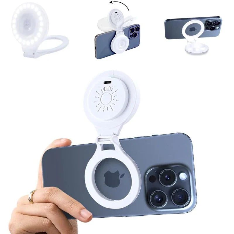 Lampe LED magnétique de poche pour Selfie, pour IPhone, IPad, téléphone portable, ordinateur portable, remplissage Flash, vidéo, Photo, lampe de photographie