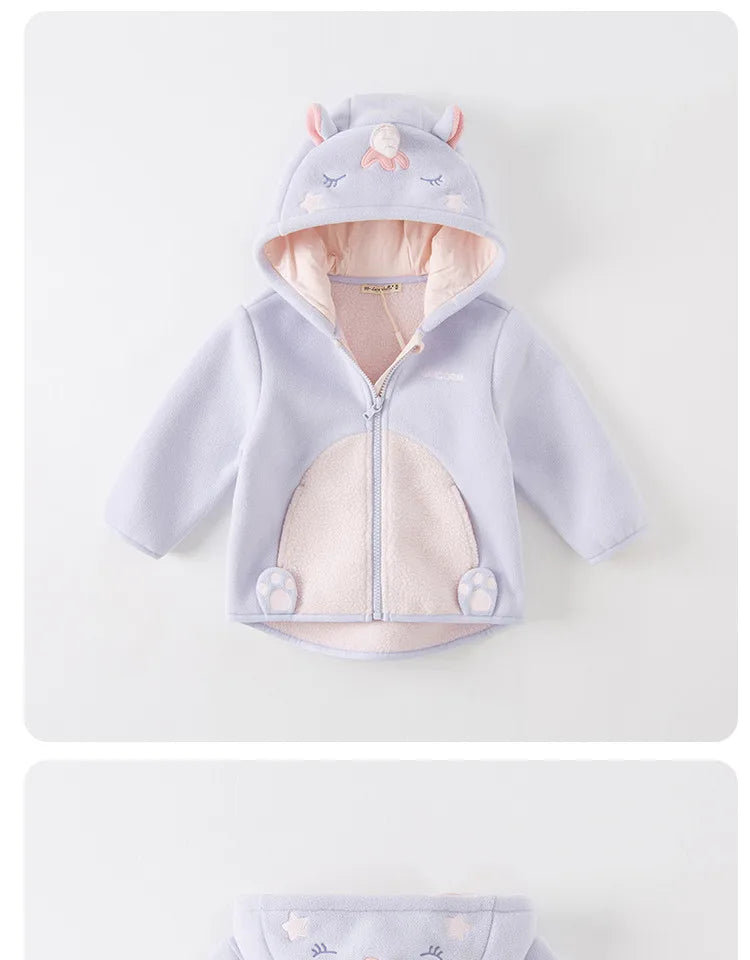 Dave Bella Cute Animal Shape Children Hoodie Cartoon Boys Girls Coat Autumn Warm Hooded Outerwear Toddler Girl Clothes DBX14462