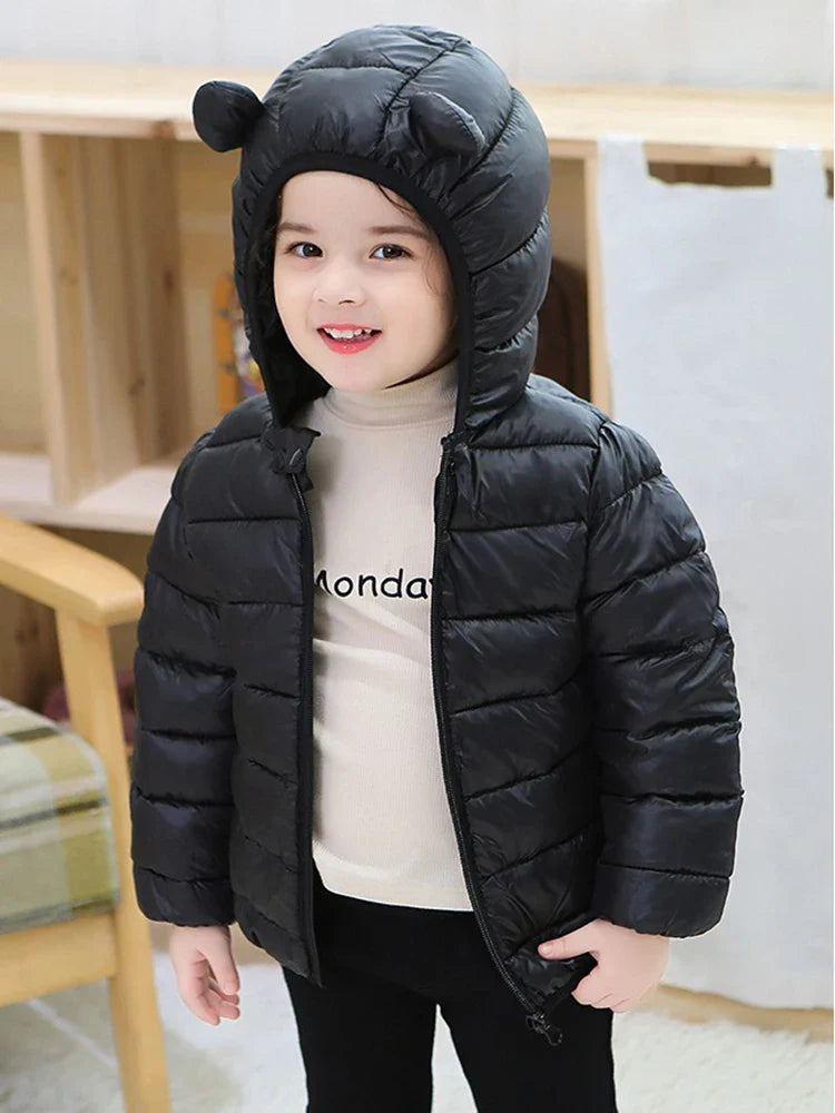 Enfants Garçons Bébé Vestes Légères à Capuche en Duvet Vêtements d'Extérieur Chauds Automne Enfants Filles Manteaux Imprimé Dinosaure Dessin Animé Vêtements Décontractés