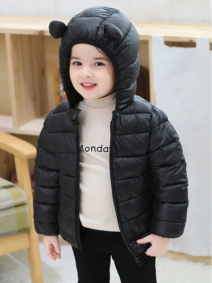 Enfants Garçons Bébé Vestes Légères à Capuche en Duvet Vêtements d'Extérieur Chauds Automne Enfants Filles Manteaux Imprimé Dinosaure Dessin Animé Vêtements Décontractés