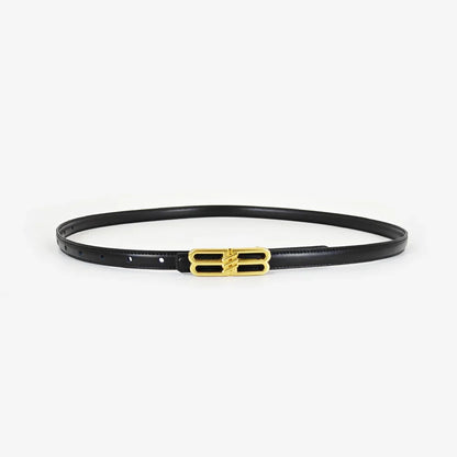 Women's genuine cowhide leather belt, luxury bb bucket, elegant design, denim belt, thin belt