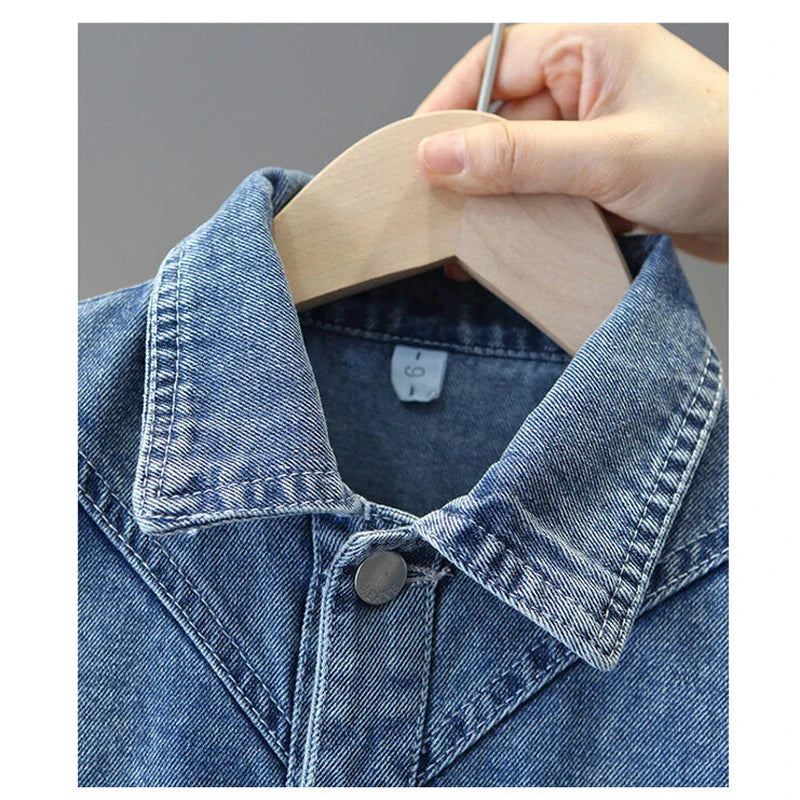Manteau en jean pour adolescentes Printemps Automne Orné de perles Nœud papillon Veste à la mode pour enfants de 3 4 5 6 8 10 12 ans Vêtement d'extérieur décontracté