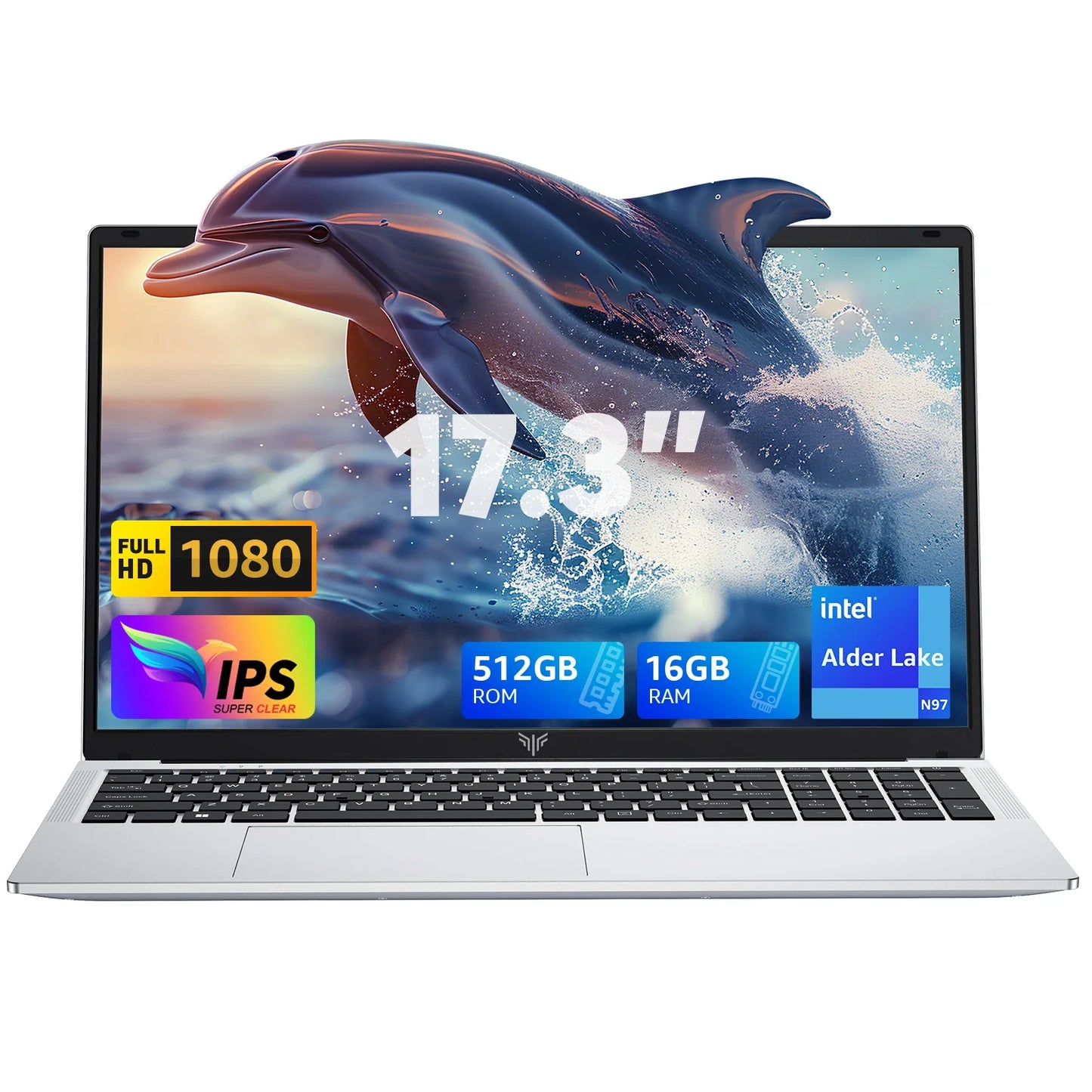 ACEMAGIC Ordinateur portable 17,3" FHD Intel Alder Lake N97 16 Go RAM 512 Go SSD Windows 11 Pro PC portable convertible à 180° Wifi5 BT5.0