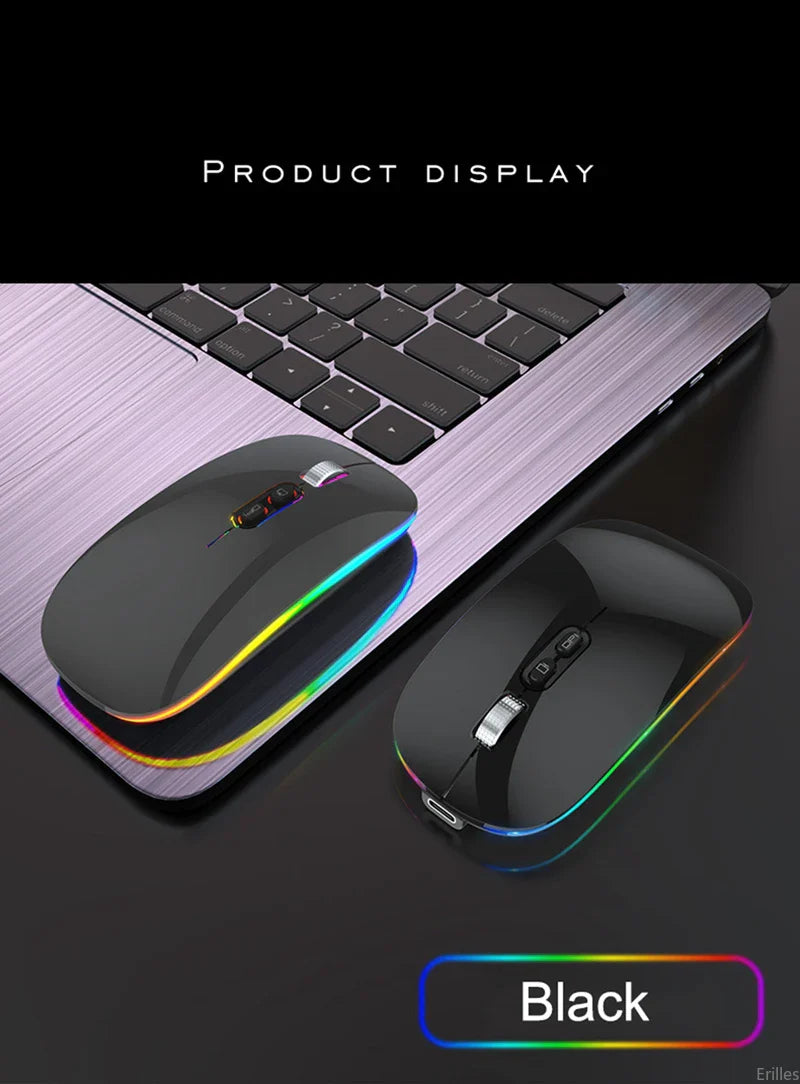Dual Mode 2.4G Wireless Mouse One-Click Desktop Function Type-C Rechargeable Silent Backlight Mice for Laptop PC New