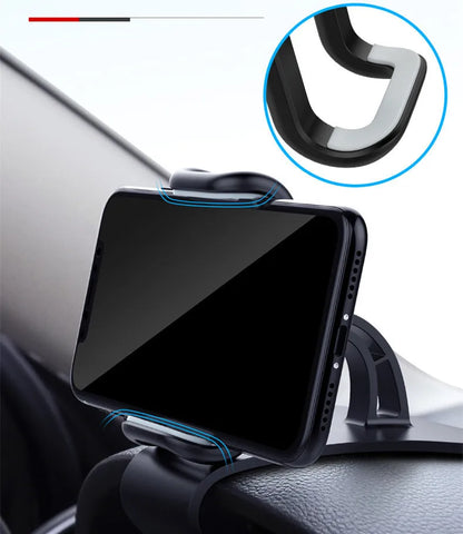 Support de téléphone de voiture rotatif à 360 degrés, Support universel pour téléphone portable, Support de tableau de bord pour poignée automatique, Support fixe pour téléphone portable