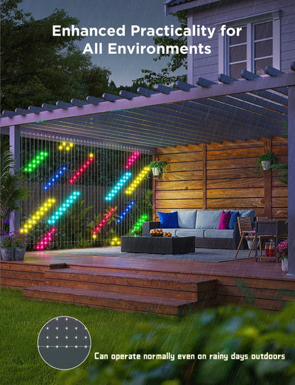 Rideau lumineux intelligent à 400led, application Bluetooth, guirlande lumineuse féerique RGB, bricolage, changement de musique, affichage pour fenêtre, décoration de chambre à coucher