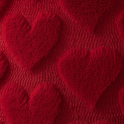Housse de coussin en peluche pour la saint-valentin, avec coussin Jacquard brodé de cœur, pour décoration de canapé et de salon (oreiller non inclus)