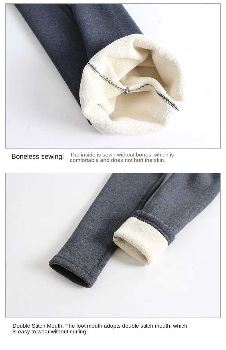 Leggings polaires désossés pour filles, pantalons polaires épais pour enfants, couleur unie, vêtements d'extérieur, automne et hiver