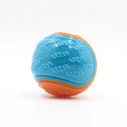 Interactive dog toys, soft TPR pet tooth cleaning toys, bite resistance, squeaky ball