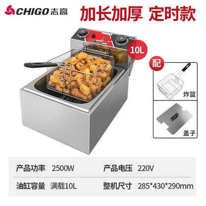 Friteuse Électrique 220V pour Cuisine, Friteuse à Frites Commerciale, Minuteur, Arfrai 10L Ar CW