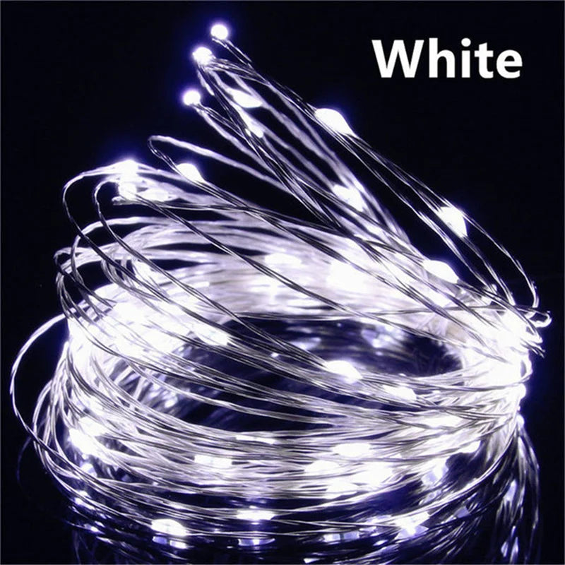 Guirxiété lumineuse LED dégradée USB, fil de cuivre, 20m, 200LED, guirxiété de lampe extérieure de vacances, arbre de Noël, décoration de fête de mariage