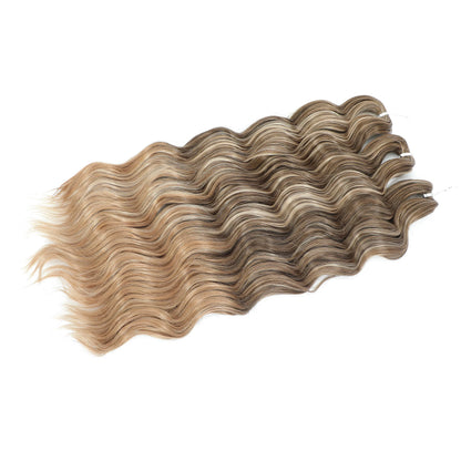 24Inch Crochet Hair Synthetic Braiding Hair Extensions Water Wave Ombre Rainbow color Fake Hair ANNA Deep Wave Curly Hair