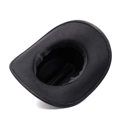 Vintage Western Cowboy Hat For Men's Gentleman Lady Jazz Cowgirl With Leather Wide Brim Cloche Church Sombrero Hombre Caps