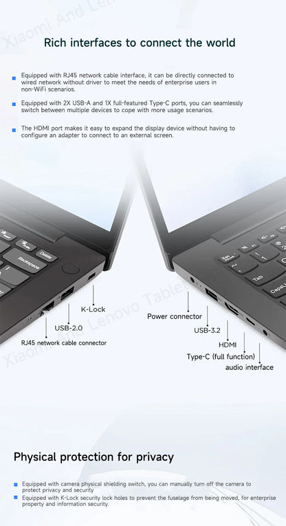 Lenovo Laptop Lenovo V14 14″ Screen Intel N4500/I3-1115G4/I5-13420H 8G/16G DDR4 RAM 256GB/512GB/1TB SSD Notabook PC