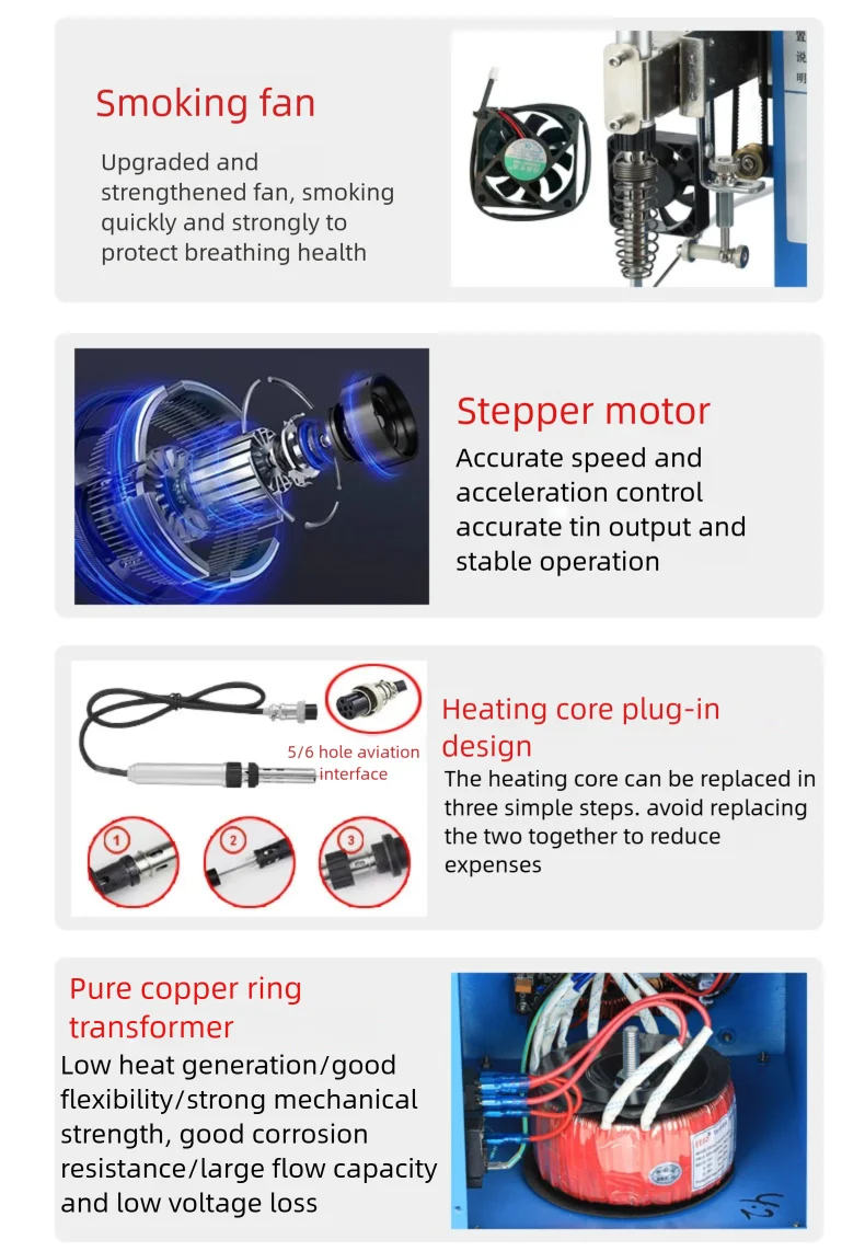 Multifunctional Semi-automatic Soldering Machine foot operated switch light with Motor USB2 Soldering Wire Artifact Soldering