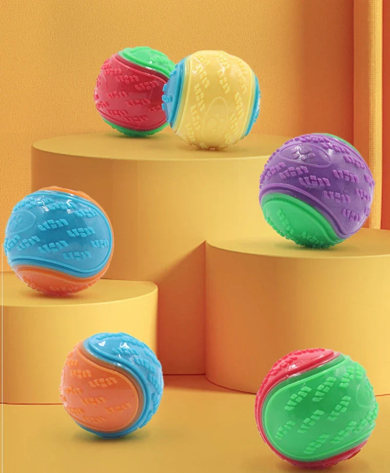 Interactive dog toys, soft TPR pet tooth cleaning toys, bite resistance, squeaky ball