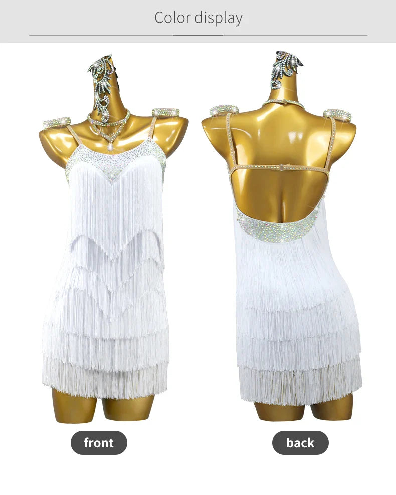 Nouvelle robe de danse latine pour femmes 2026, tenue d'entraînement de danse de salon, costume de bal féminin, jupe courte sexy pour salsa, jupe adulte, tenue de sport