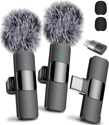 Microphone professionnel à revers Lavalier sans fil, pour iPhone, enregistrement Android, pour Interview, vidéo, Podcast, Vlog, YouTube
