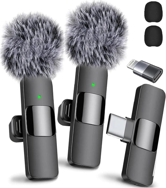 Microphone professionnel à revers Lavalier sans fil, pour iPhone, enregistrement Android, pour Interview, vidéo, Podcast, Vlog, YouTube