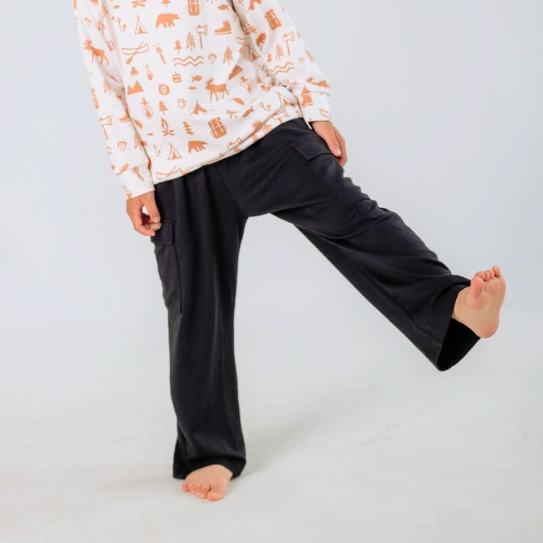 Youth Bamboo Cargo Pants | Black