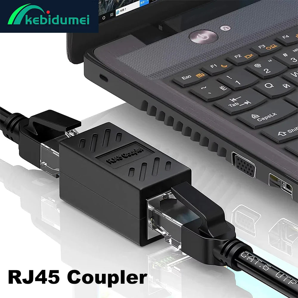 Kebidumei RJ45 Coupler Network Cable Extender 1000Mbps CAT5 CAT6 Ethernet Cable Extender Ethernet LAN Splitter Connector Adapter