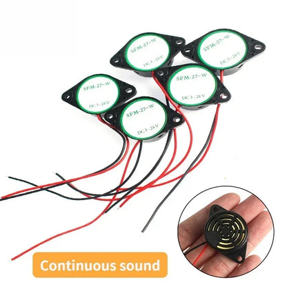 SFM-27, 5 buzzers électroniques actifs, DC 3-24V 20mA, sirène d'alarme, haut-parleur à bip continu de 95dB pour Arduino