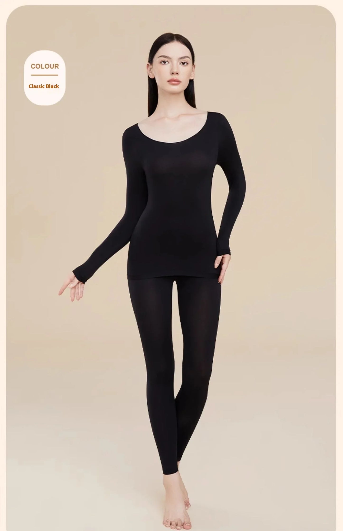Women's Winter Thermal Underwear, Seamless, Ultra-thin, Single Layer, Shaping, Long Johns, Sexy Ladies Lingerie, L-XL