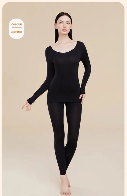 Women's Winter Thermal Underwear, Seamless, Ultra-thin, Single Layer, Shaping, Long Johns, Sexy Ladies Lingerie, L-XL