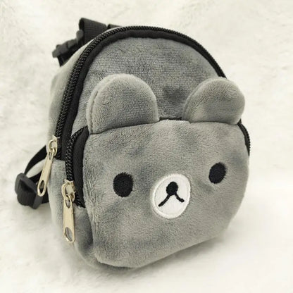 Sac à dos durable pour chien de compagnie, sac à dos auto-transporté pour chiot, laisse réglable, harnais portable de dessin animé, sac de collation en plein air pour chien en peluche