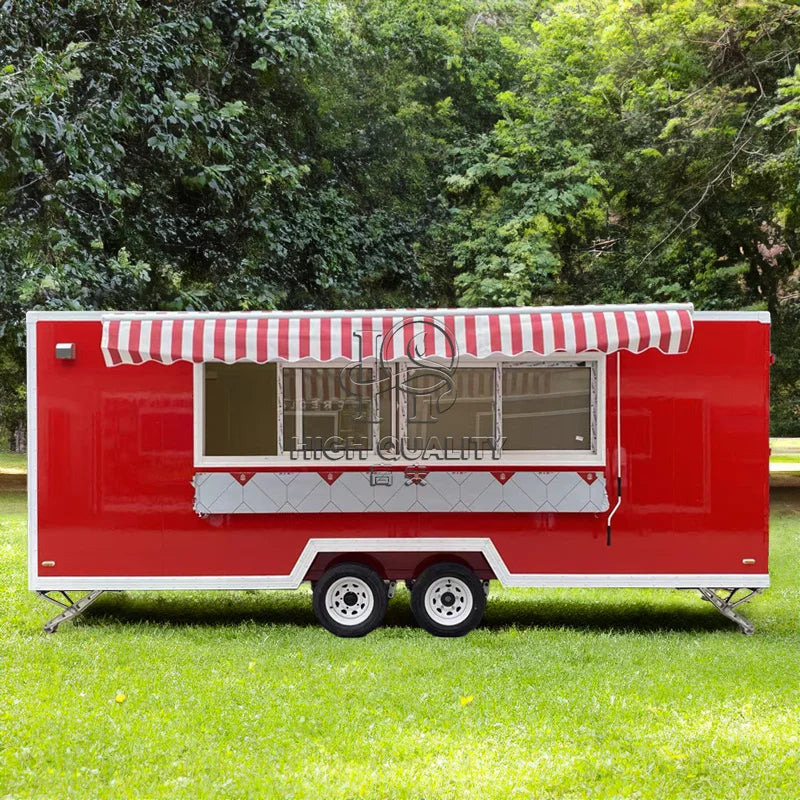 United State Food Truck with Full Kitchen BBQ Pizza Trucks Concession Bbq Food Trailer with Porch Fully Equipped Custom Food Tru