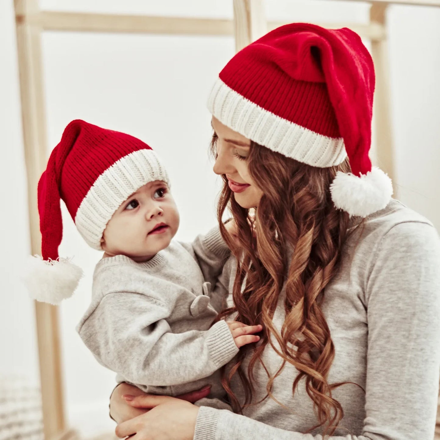 Bonnet de Père Noël à pompons pour enfants et adultes, mignon, doux, fête du Nouvel An, cadeau pour enfants, décoration de Noël, Noel, 2024