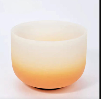 KVKA 1 pièces 8 pouces C D E F G A B Note blanc jaune Orange bonbons arc-en-ciel imprimé givré Quartz cristal bol chantant